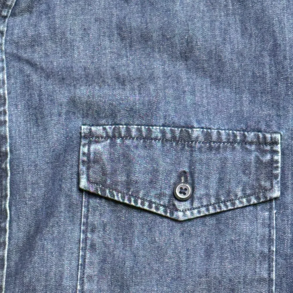 BANANA REPUBLIC JEAN BLUE LONG SLEEVE COLLARED SHIRT WORK XL EXTRA LARGE 17 1/2